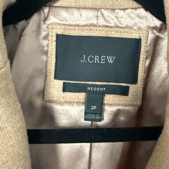 J.Crew Regent coat topcoat in double-serge wool camel tan size 2P - Picture 2 of 5